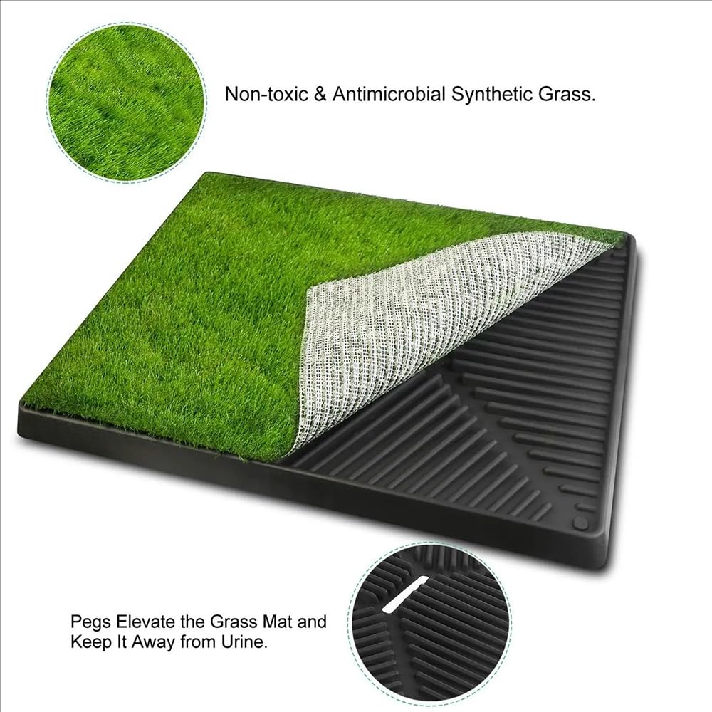 Tapis d'apprentissage pour Chien avec Séparateur d'Urine, Grand Plateau 64 x 51 cm, Plateau Extractible