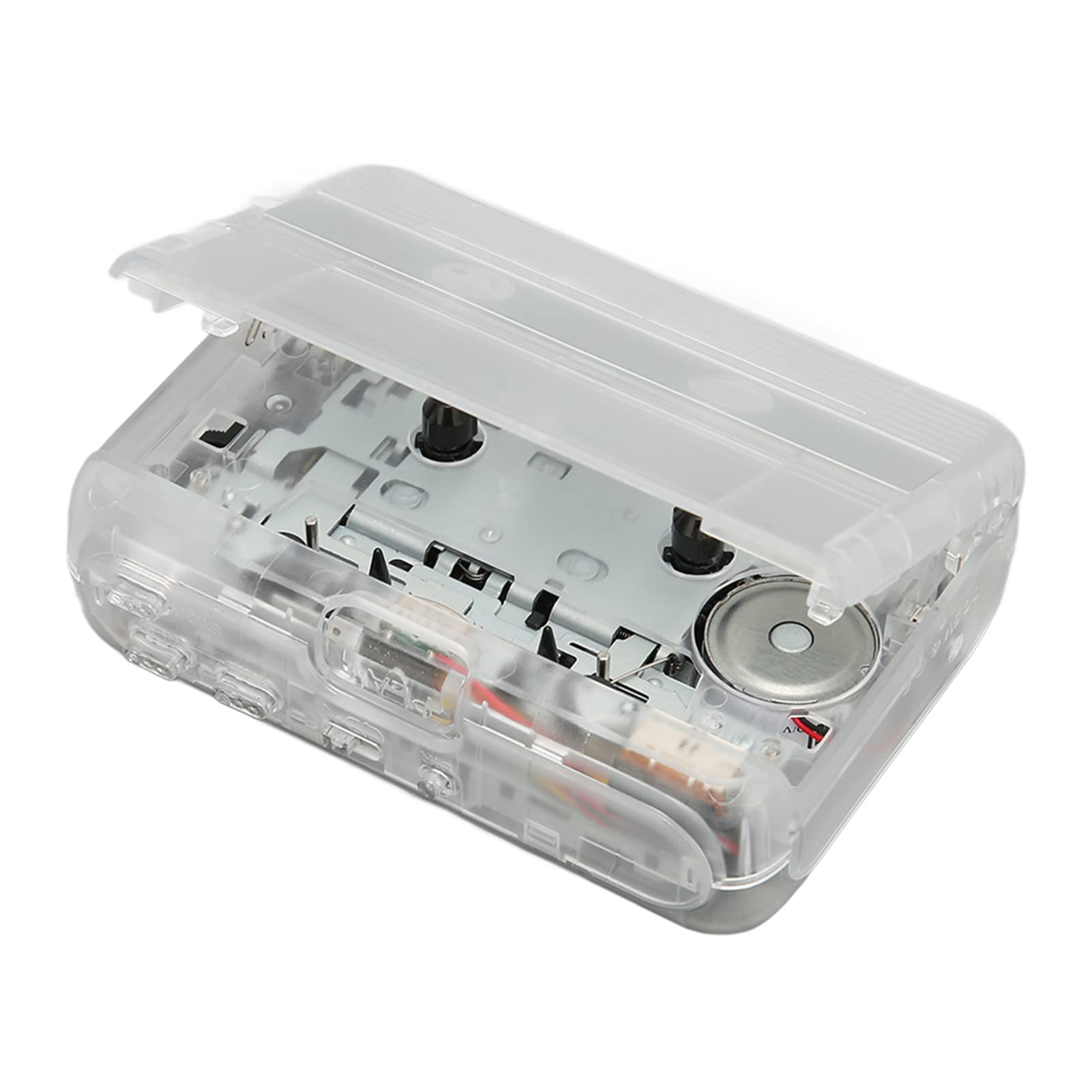 Sanpyl Cassette Player with Earphone, Transparent Retro Portable Cassette Tape Player, Cassette Tape to MP3 Player with 3.5mm Headphone Jack, Auto Reverse, for Laptops and PCs