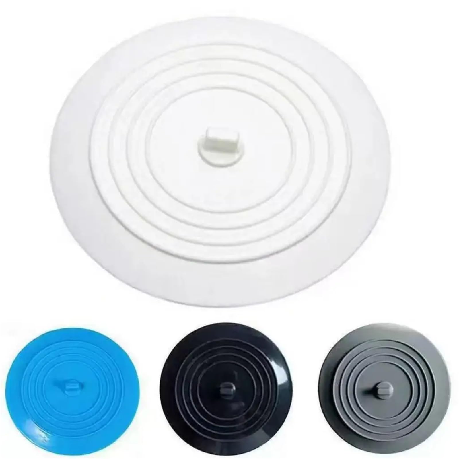 Tapon Bañera Tapón de bañera Silicona Grande 3 Piezas 15 cm | Cubierta de drenaje a prueba de fugas, fregadero, bañera for el pelo, tapón plano, accesorios de baño(Grey)