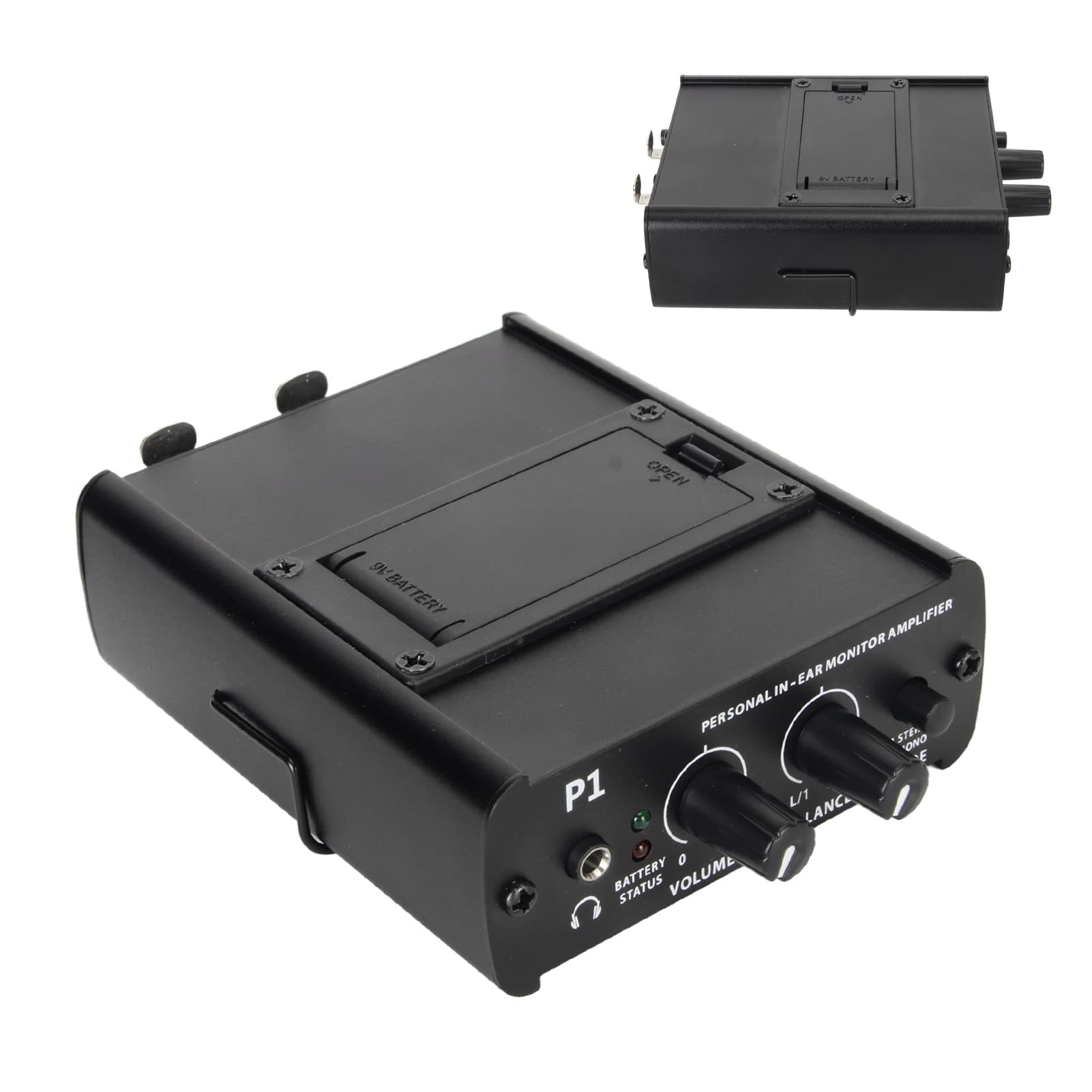 KIMISS Amplificador de Auriculares con Monitor de Oído, Mezclador Pasivo Estéreo de 2 Canales, Mezclador Portátil para Amplificador de Auriculares de Estudio
