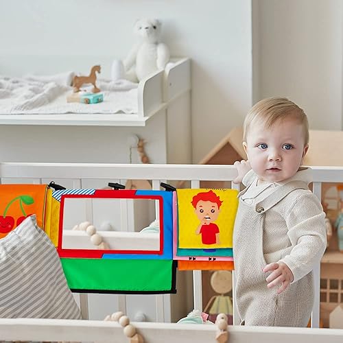 Miniatura 7 de teytoy Espejo para bebé, juguetes para bebés de 0 a 6 meses con libros de tela, juguetes Montessori sensoriales de actividad 3D, juguetes de