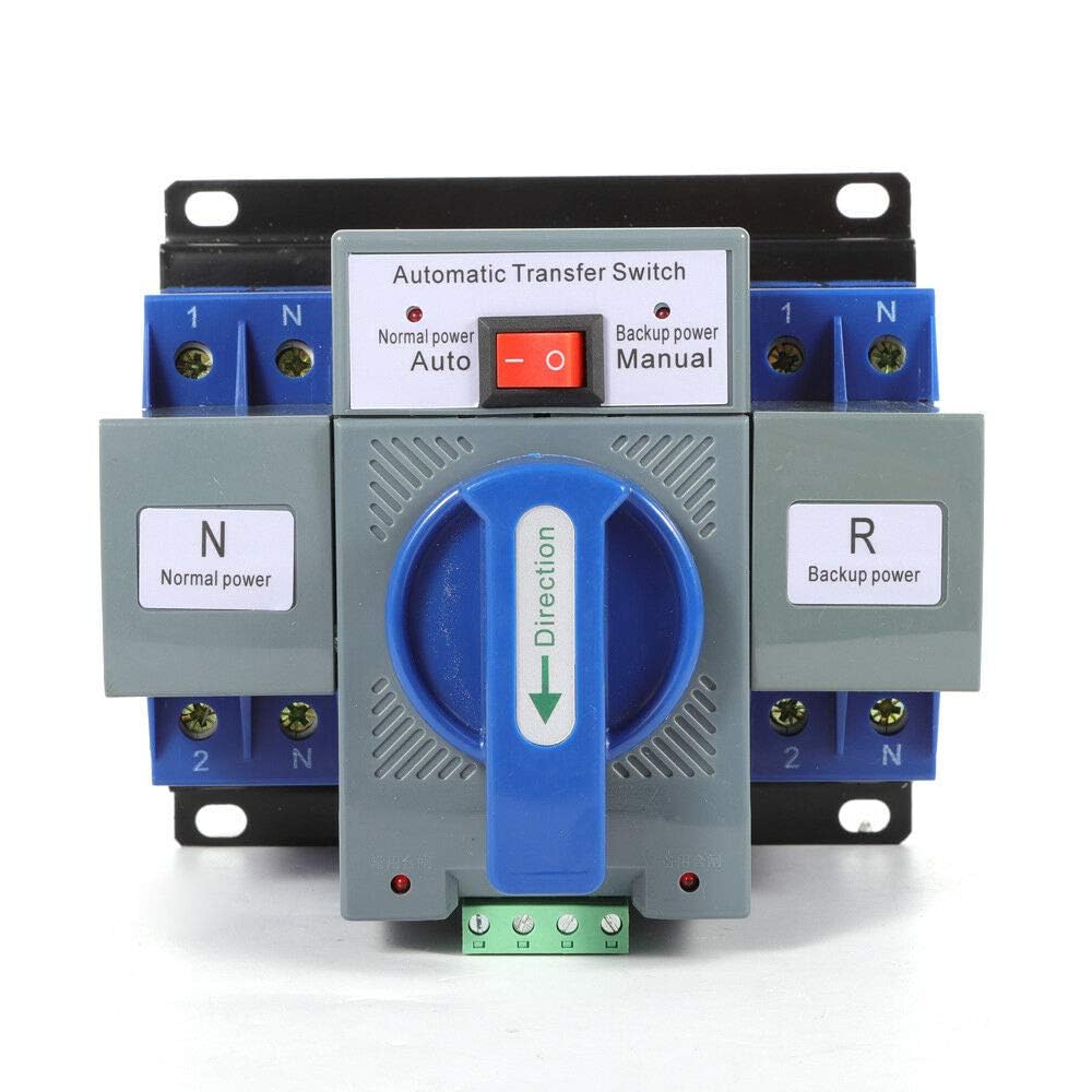 Double Power Transfert Automatique 2P 63A Switch Generator Inverter Micro Break Type Mini Changeover, pour Surveillance, Lutte Incendie, Immeubles de Bureaux