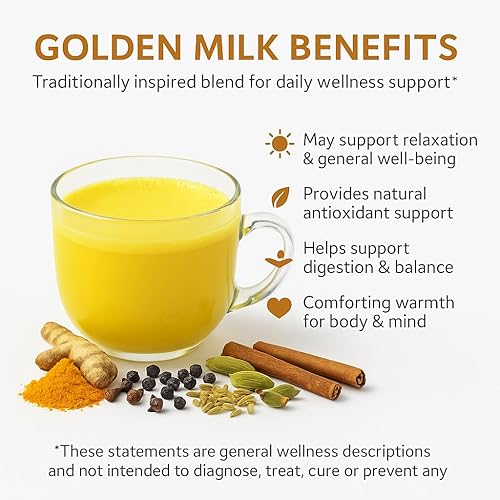 Miniatura 5 de Go-Yogik Lakadong - Mezcla de especias para la inmunidad de cúrcuma, mezcla de leche dorada y chai con jengibre del Himalya, canela de Ceilán, verde