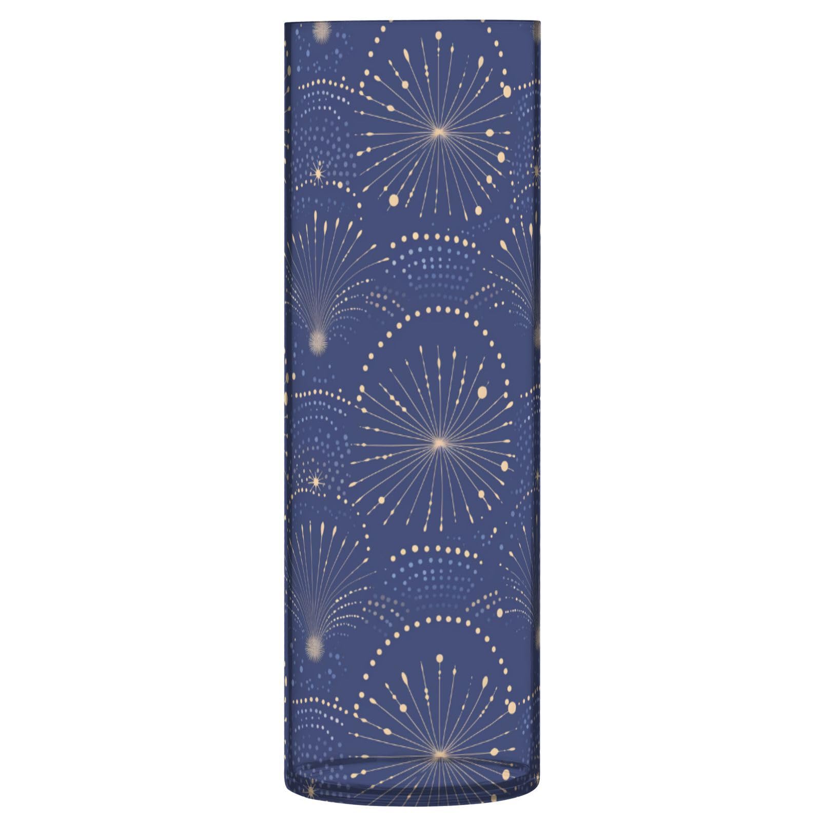 Vase moderne bleu en plastique incassable 30 x 10 cm pour salon et bureau