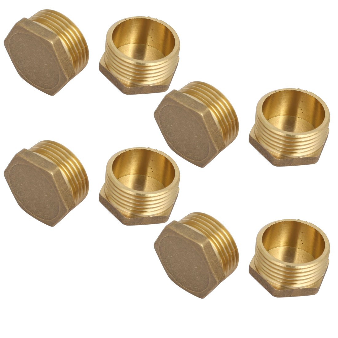 Aexit Tappo per tappo tappo con tappo a testa esagonale in ottone filettato maschio 1 Raccordo 8 pezzi ID: 336259