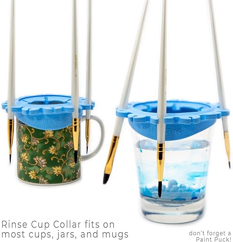 Miniatura 4 de Paint Puck - Copa para limpiar y enjuagar pinceles (todo en uno) para arte, estudio y aula, soporte de pinceles y sistema de limpieza de silicona