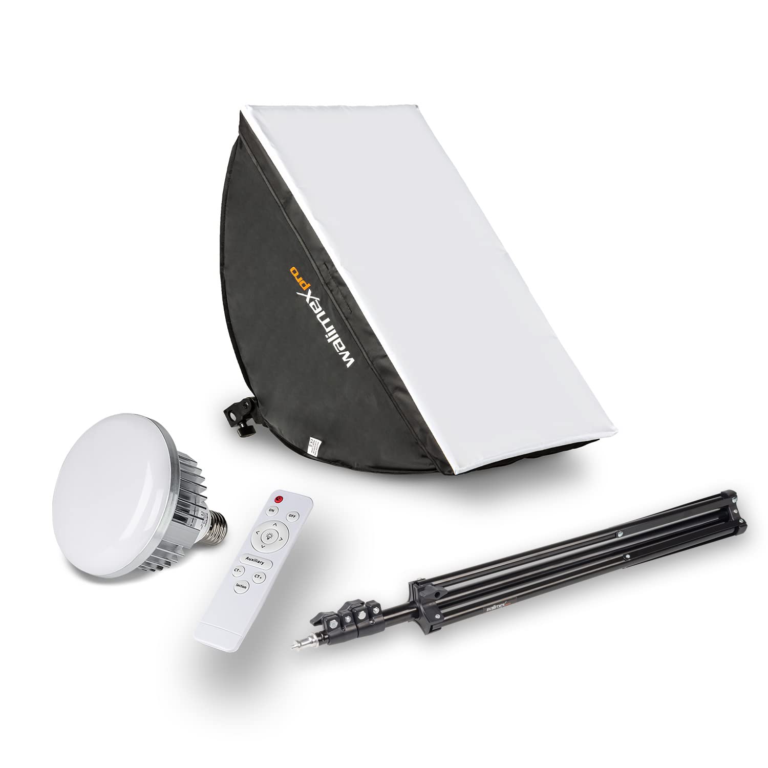 Walimex pro Softbox & Lampenstativ Kit I 40x60cm, 45W Bi Color LED I leistungsstarkes Dauerlicht inkl. Diffusor & Fernbedienung I Farbtemperatur 3.000 – 6.000 K I Für Profi-Fotos & Videos I CRI 95+