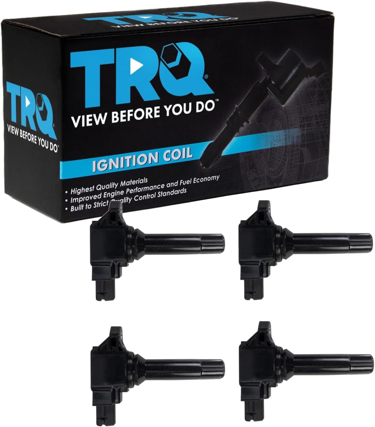 TRQ Ignition Coil Set 4 Piece Compatible with 15-16 Scion FR-S 15-20 Subaru BRZ 16-17 Crosstrek 17-18 Forester 15-19 Legacy Outback WRX 15 XV Crosstrek 17-20 Toyota 86
