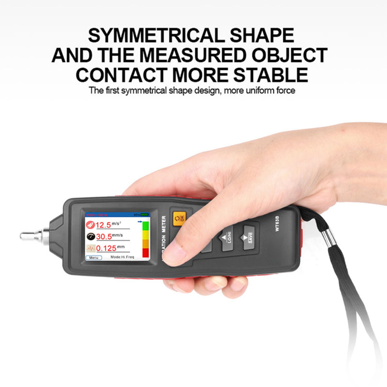 Vibrometro digitale per diagnostica meccanica, inclusi sensori montati su filettatura e analizzatori di costruzione ABS resistenti all'usura con sonde filettate