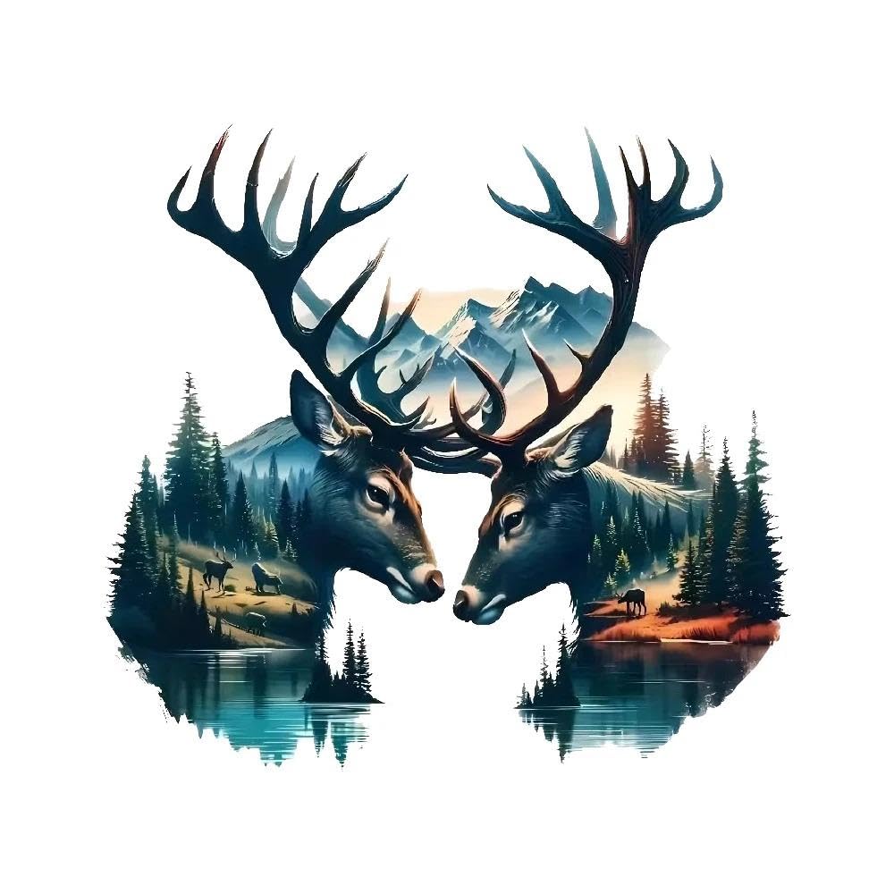 Deer Wilderness Self Adhesive Vinyl Decal Used for Car Windows Bumper Laptops(10cm)