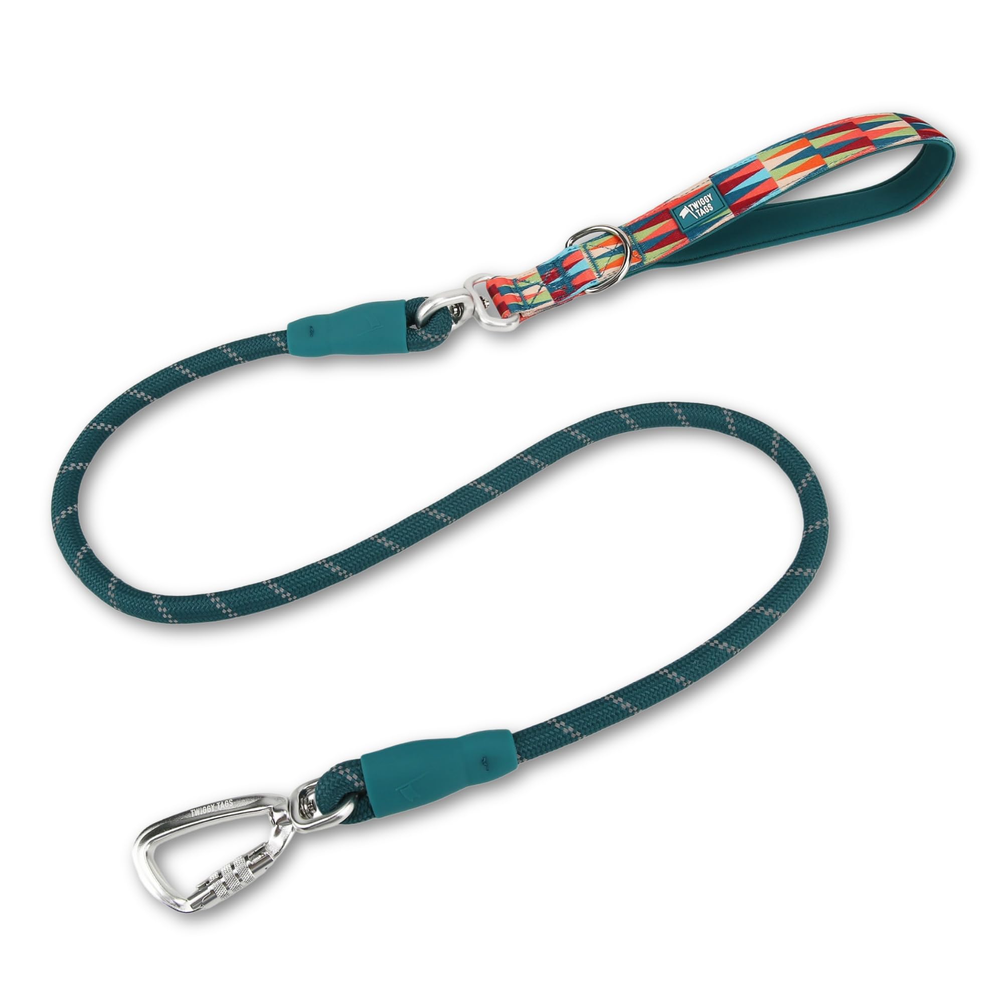 Twiggy Tags Recycled Rope Lead | Strong Rope Dog Lead | Reflective Locking Carabiner & Durable | Suitable For All Dog Breeds