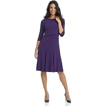 Rekucci Womens Flippy Fit N Flare Dress with 3/4 Sleeves