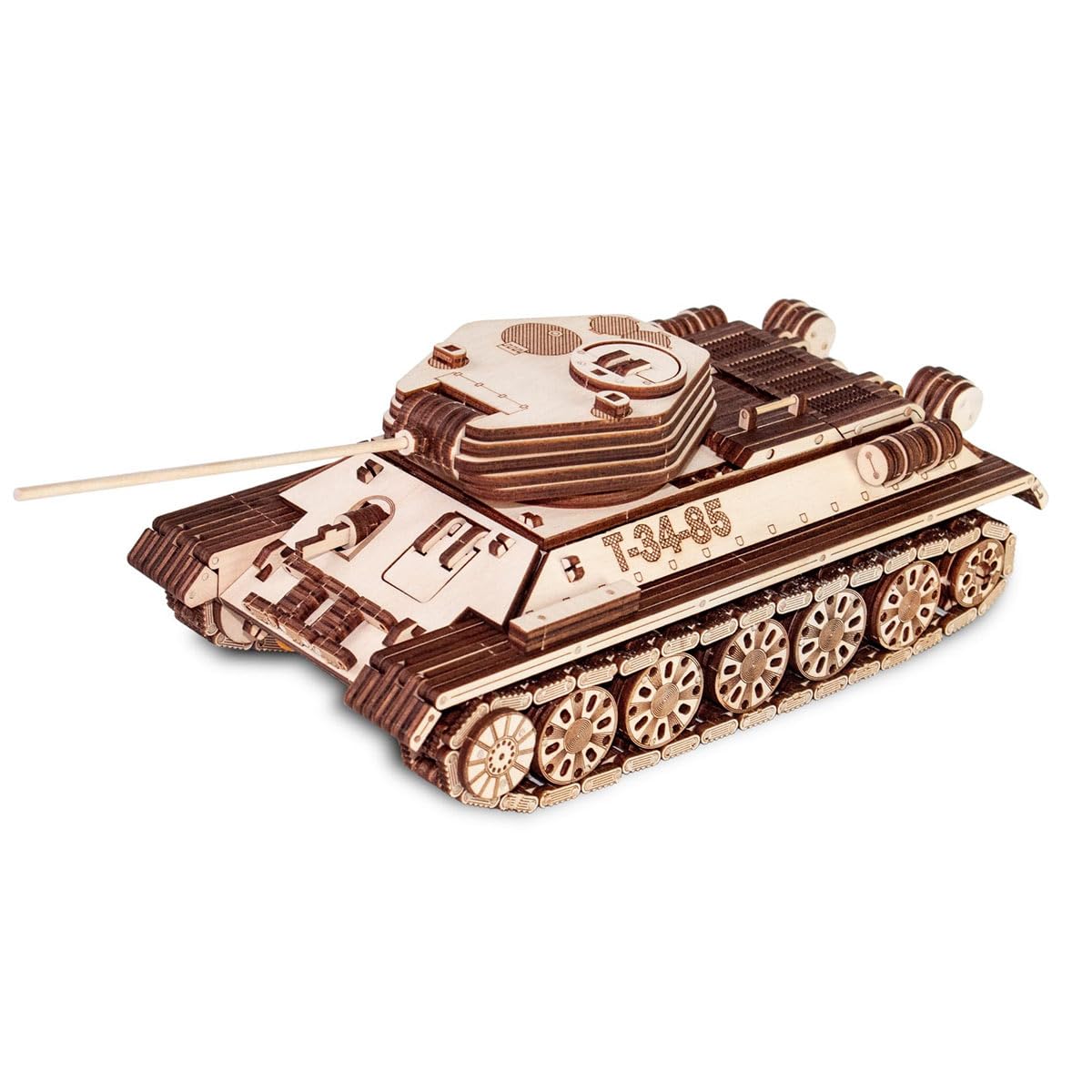 3D Holzpuzzle für Erwachsene, Mechanisch Militär T-34-85 Panzer 3D Holz Modell Bausatz, 965 Teile Holzpuzzle Panzer 3D Puzzle Holz Tank Handwerk Spielzeug Geschenk -KIT