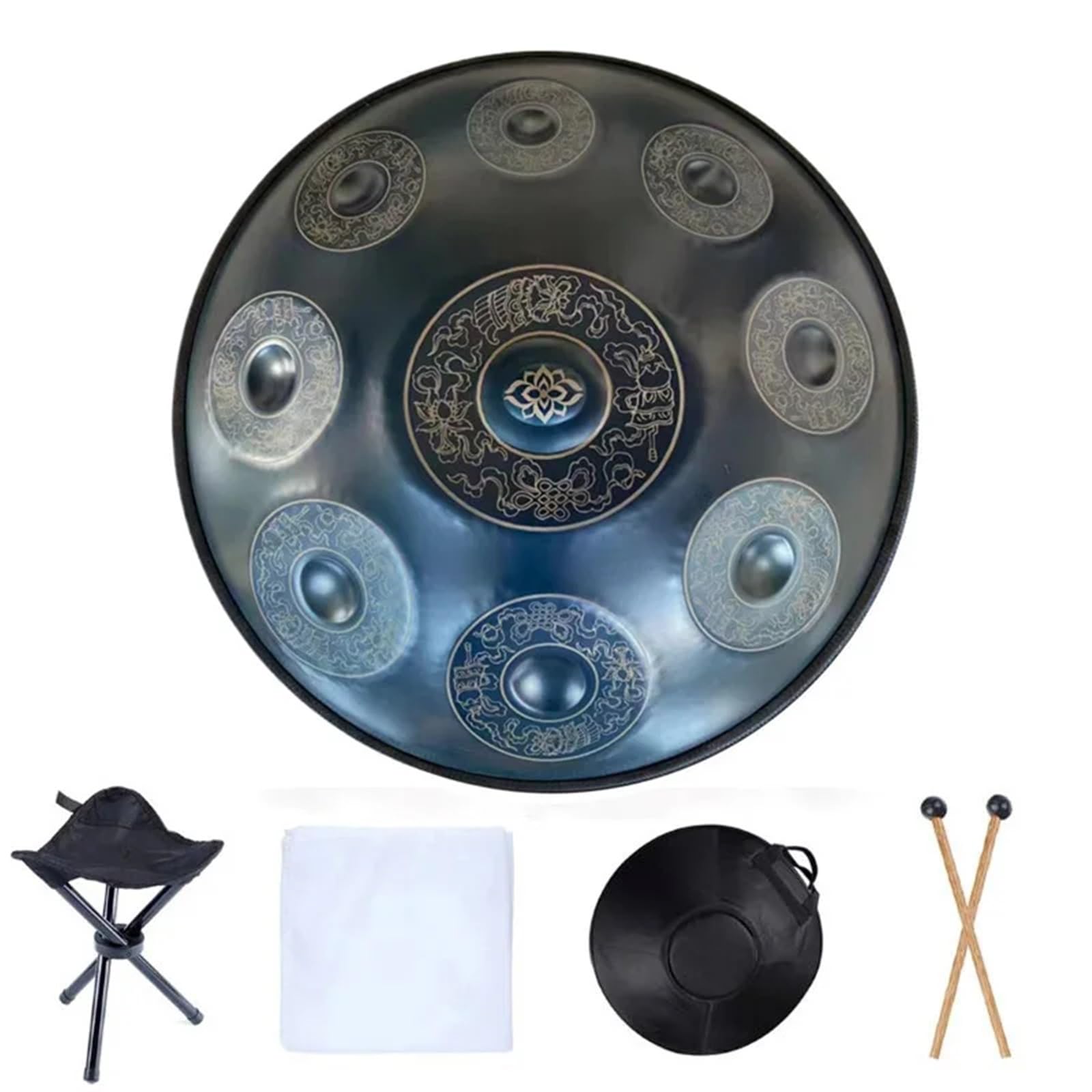 Bęben Handpan 440 Hz 432 Hz Bęben muzyczny Handpan 12 nut 22 cale 9 10 12 14 nut Bęben stalowy Instrument perkusyjny (22 cale 14 nut)