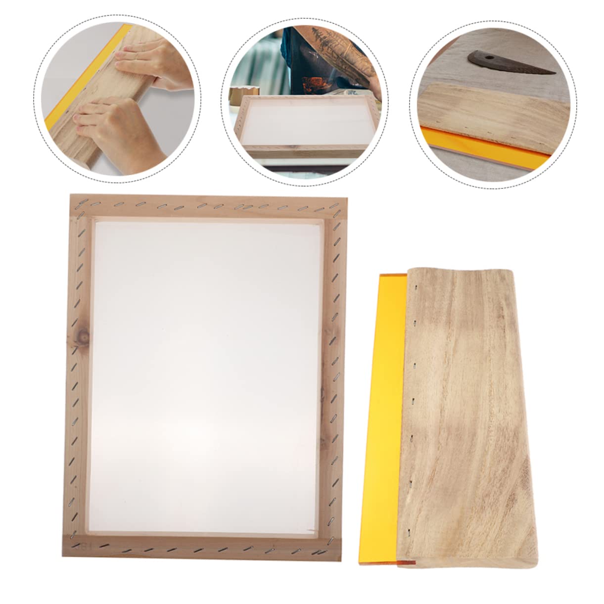 Artibetter Set di Racla per Serigrafia Manico in Legno, 1 Pezzo | Accessorio per Stampa su Tessuto e Grafica, Bordi Arrotondati, Compatto e Pratico, Facile da Riporre