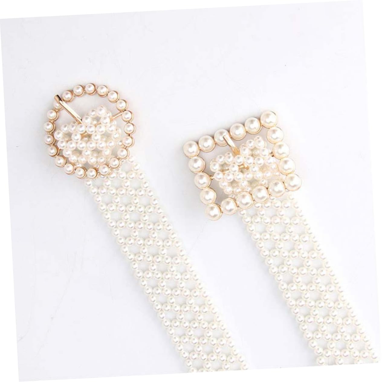 2piezas Cinturón Elástico De Mujer Cuentas De Perlas Diseño Elegante y Atractivo Para Vestidos y Ocasiones Especiales