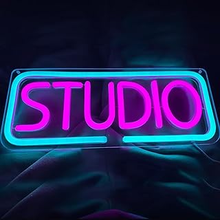 Studio Neon Sign, Music LED Sign Light, USB Powered Dimmable Light Up Sign For Recording Room, Music Studio, Streaming, Party, Club, Podcast Wall Decor Gift