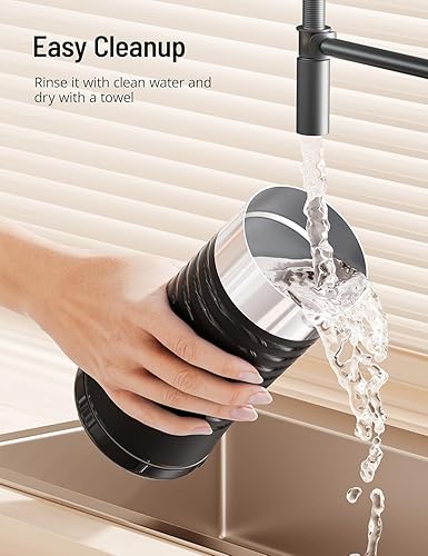 Miniatura 5 de Espumadores de leche, espumador de leche 4 en 1 y vaporizador, espumador eléctrico para café, calentador de leche con apagado automático, máquina de