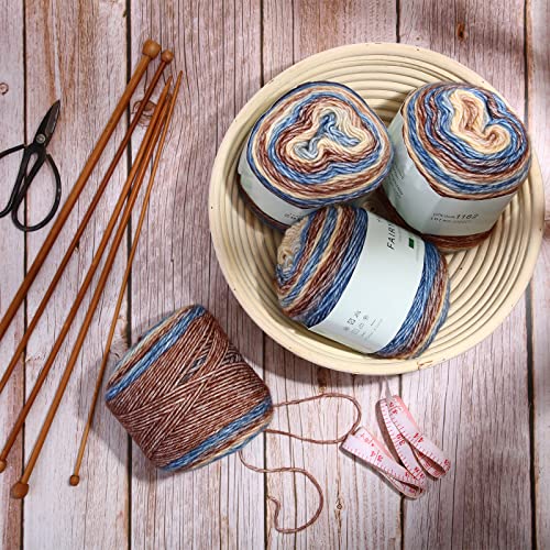 Gejoy JUU-GEJOY-106 8 Pack Gradient Color Cotton Cake Yarn Self Striping Yarn 60% Cotton 30% Acrylic 10% Wool Multicolor Rainbow Soft Yarn thumb #5