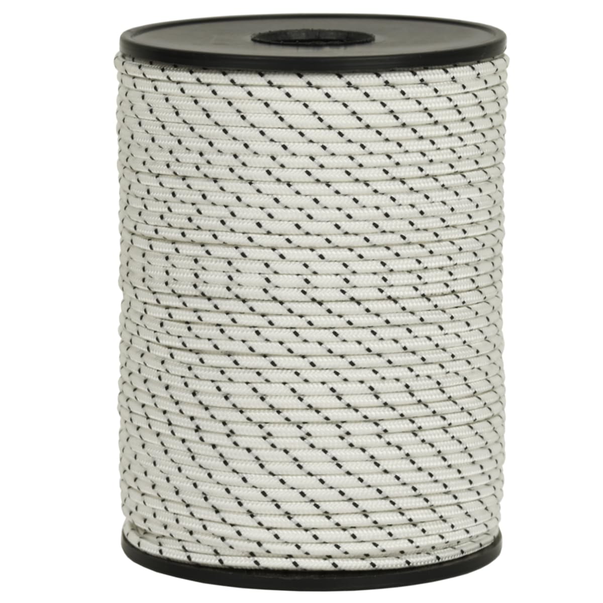 Corderie Italiane®, 006044963, Sagola per fucili da sub, anima in Dyneema® SK75 intrecciato, rivestimento in Poliestere Alta Tenacità prestirato, diametro 1,5 mm, 100 metri, Colore Bianco - Nero