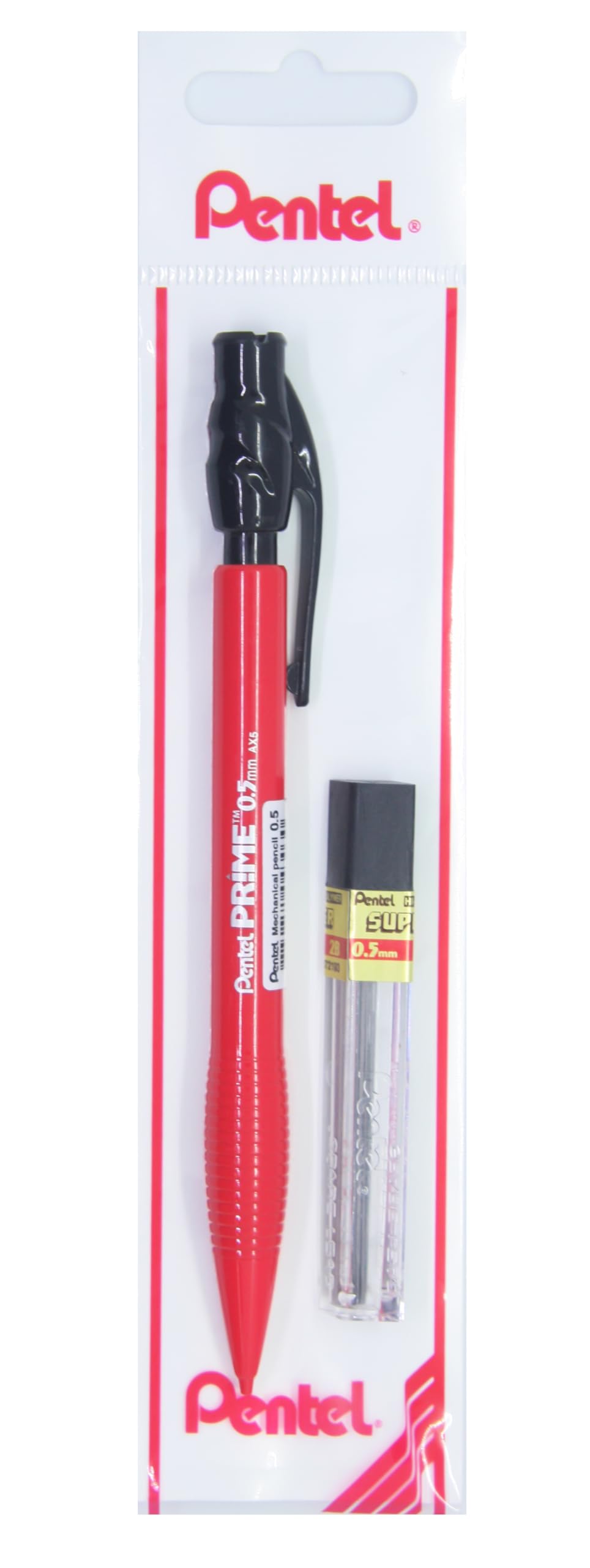 Pentel 0.5 mm PRIME Plastik Gövdeli Versatil + 12'li Yedek Uç Set KIRMIZI