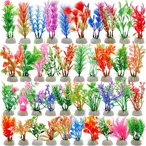 Kunststoff-Pflanze Fürs Aquarium – 56 Cm Hoch, Grün, Mit Keramikboden