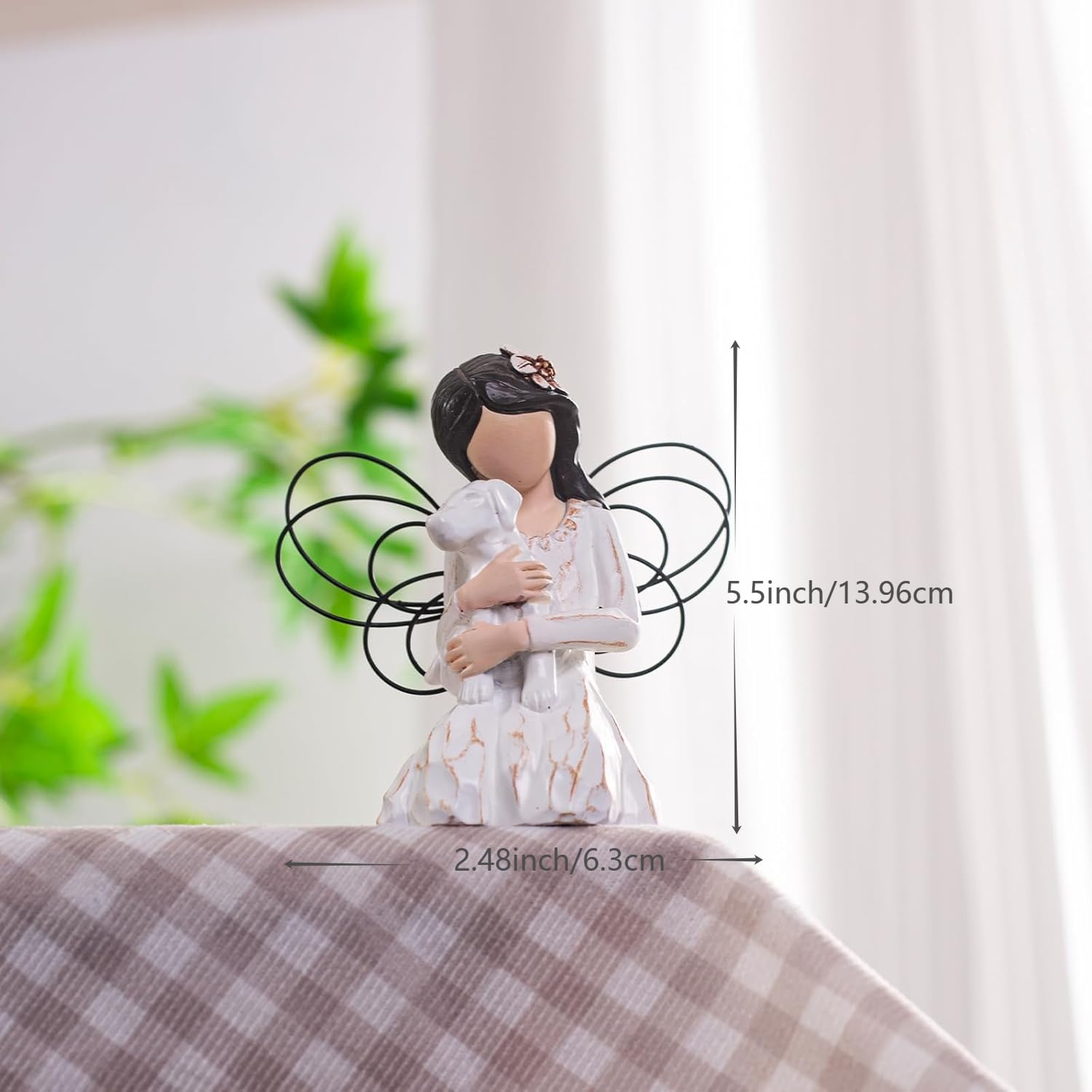 SIGUEJOR Loss of Dog Sympathy Gift, Dog Memorial Gifts, Angel Figurine, Remembrance Keepsake, Pet Sympathy Gift (White)