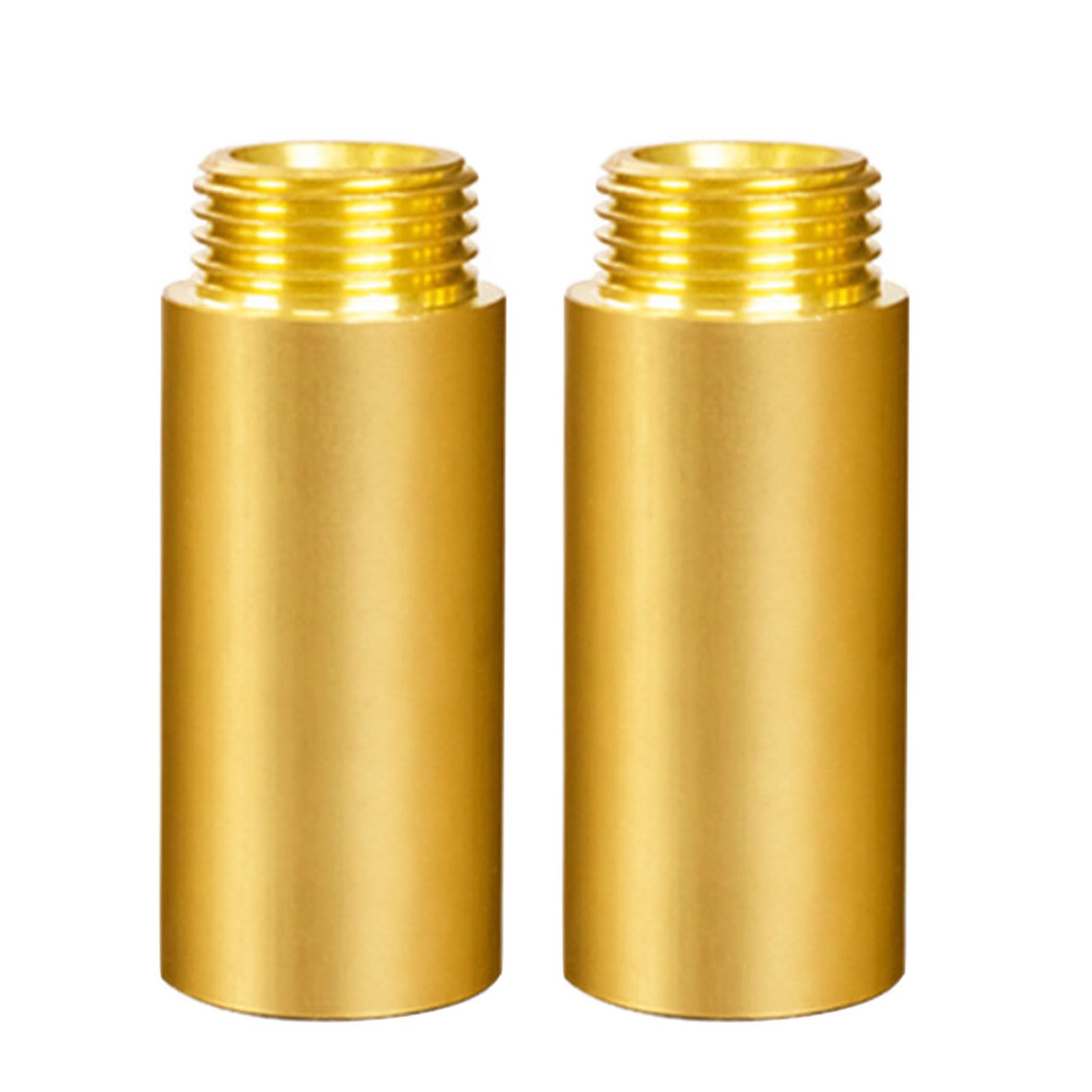 Xigacgeh 50Mm 2Pcs Brass 1 / 2Inch Water Extension Pressure Resistant Connector Brass 1 / 2Inch Plumbing Extension Set For Various Pipe In Pipe Connector