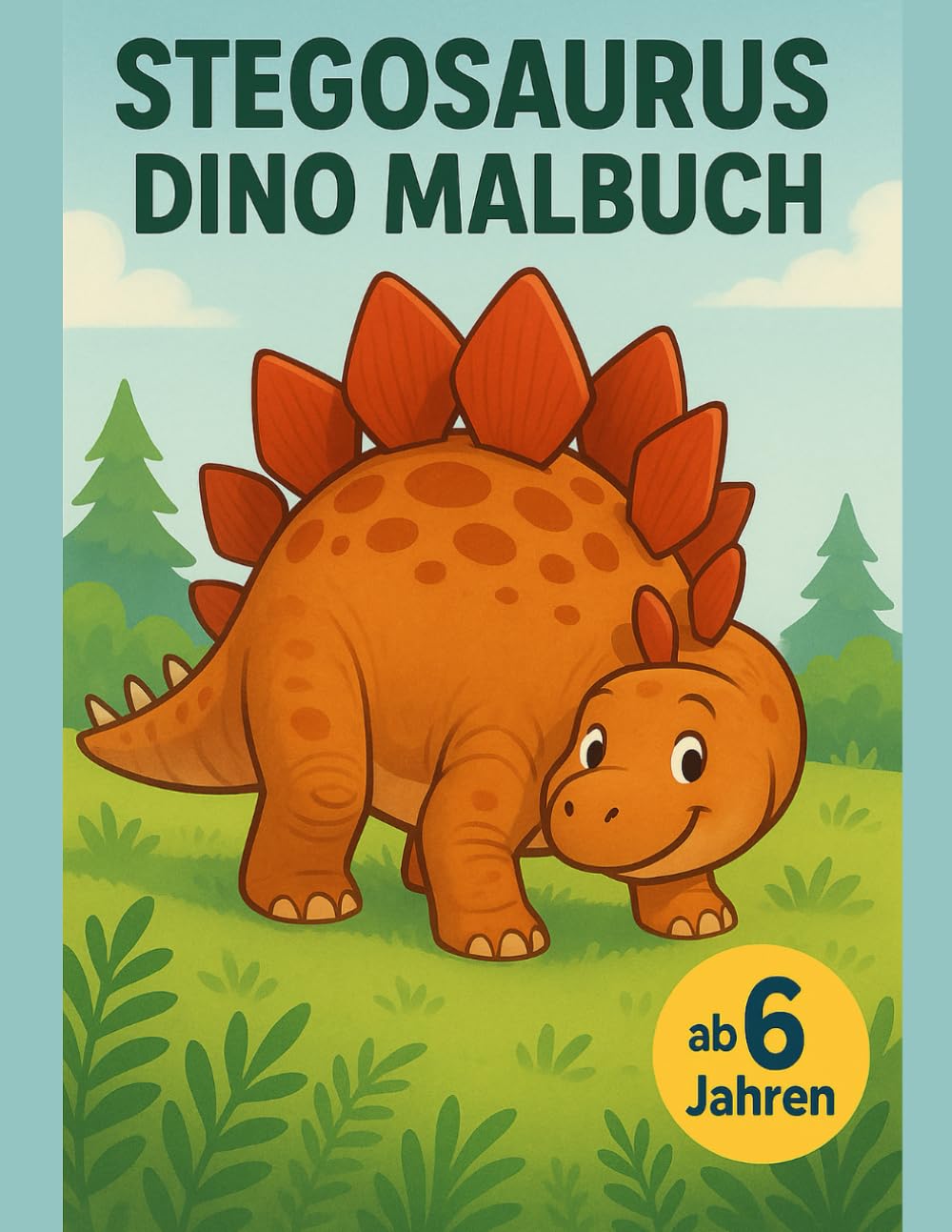 Stegosaurus Malbuch für Kinder ab 6 Jahren: Gepanzerte Dinosaurier mit großen Ausmalbildern und klaren Linien für 6 bis 8 Jahre (Dinosaurier Welt Malbuch Serie)