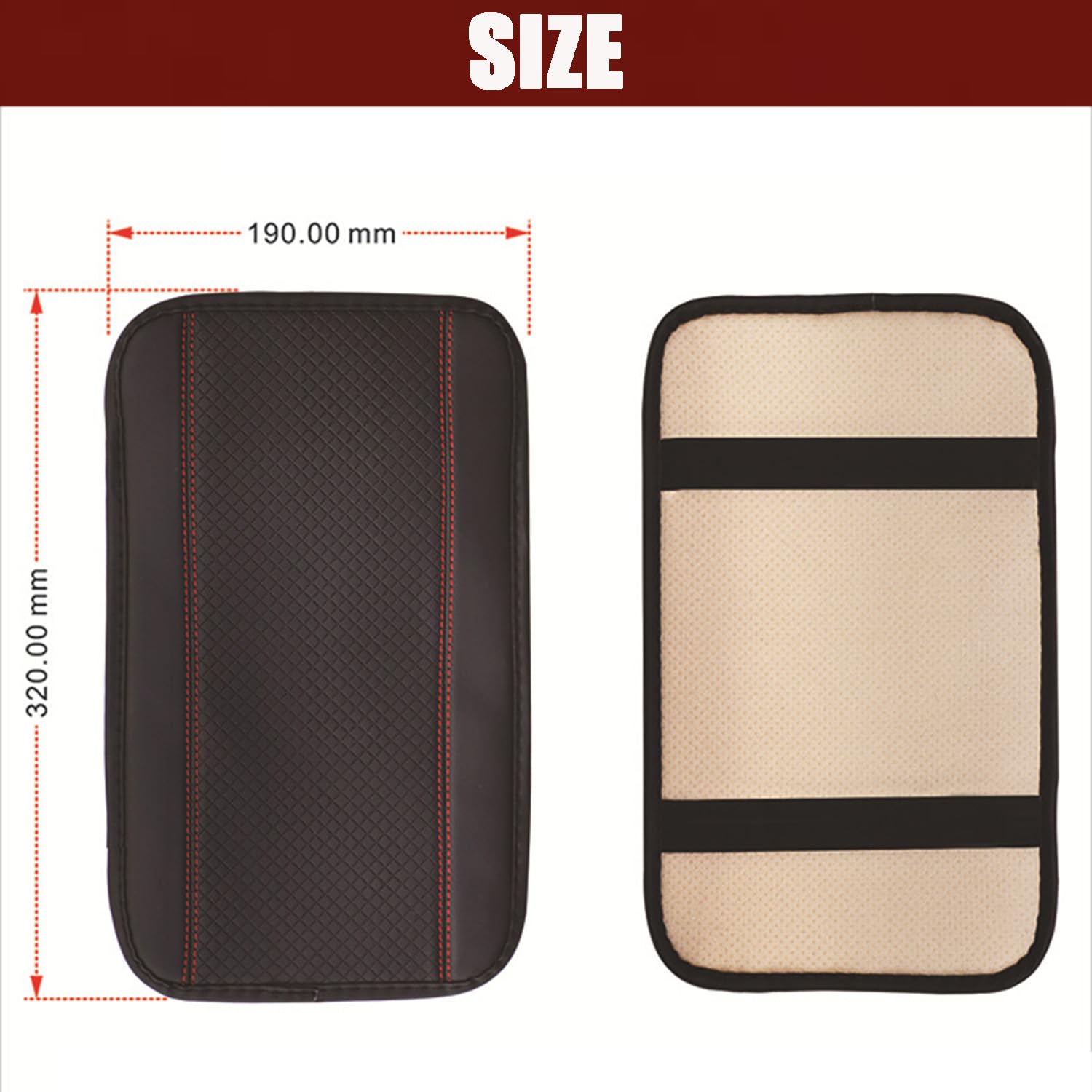 Copri Bracciolo Auto per Skoda Kodiaq/Kodiaq GT 2017 2018 2019 2020 2021 2022 2023 2024 2025, Cuscino per Bracciolo per Auto, Cuscino per Auto Accessori per Console Centrale,Black Red