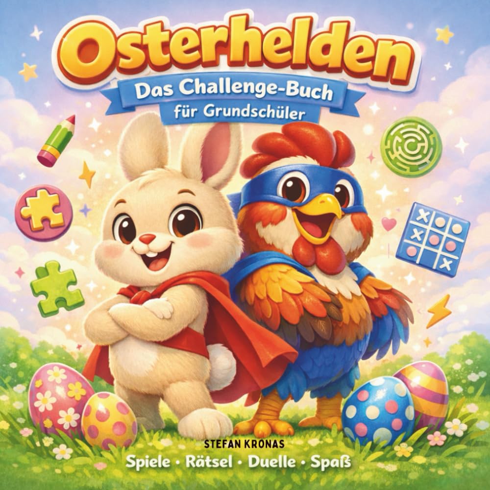 Osterhelden – Das Challenge-Buch | Oster Spielebuch für Kinder ab 6 Jahren | Rätsel, Spiele & Duelle für Grundschüler | Ostergeschenk für Jungen & Mädchen