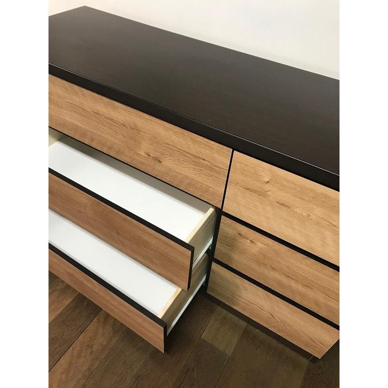 Amazon｜国産120-3段ローチェスト レール付き整理タンス 120cm幅