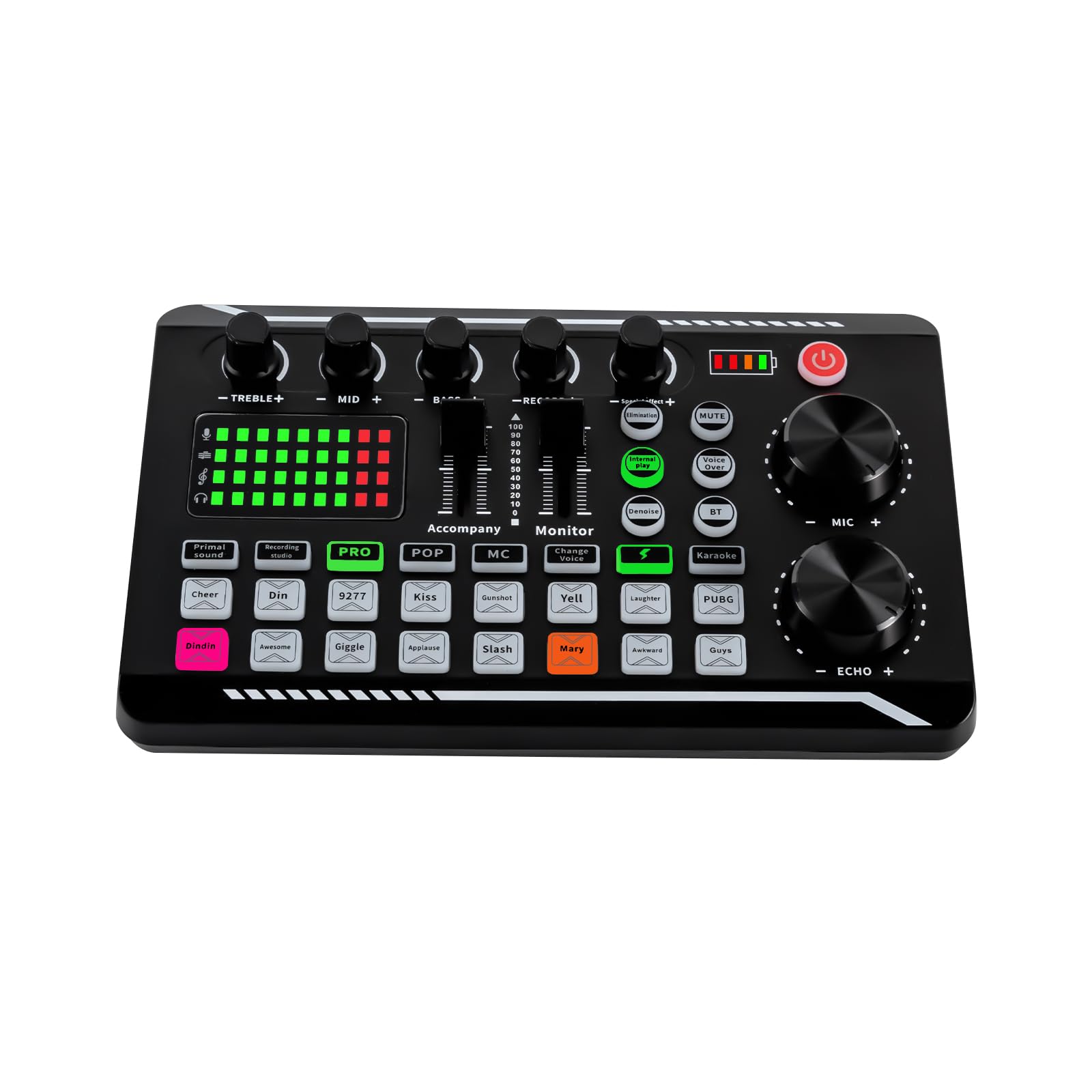 Set di schede audio live F998 Pro scheda audio Bluetooth Audio Interface Mixer Nero Basso Rumore Bluetooth Stereo Audio Mixer per Live Youtube Streaming, PC, studio di registrazione e gaming