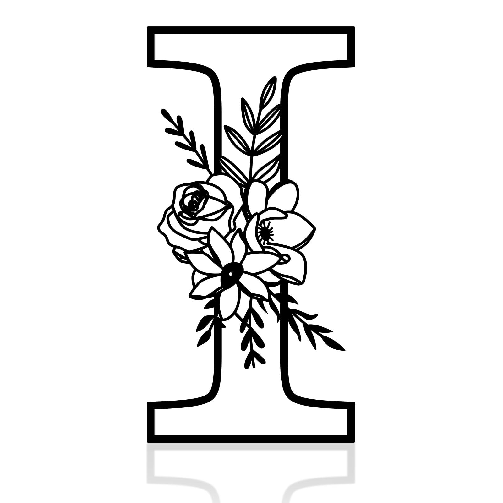 ESTART 12 Inch Black Metal Monogram Initial Letter Wall Decor,Visual 3D Large Alphabet Hanging Letter Sign Wall Decor for Farmhouse Living Room Bedroom Office Party(I)