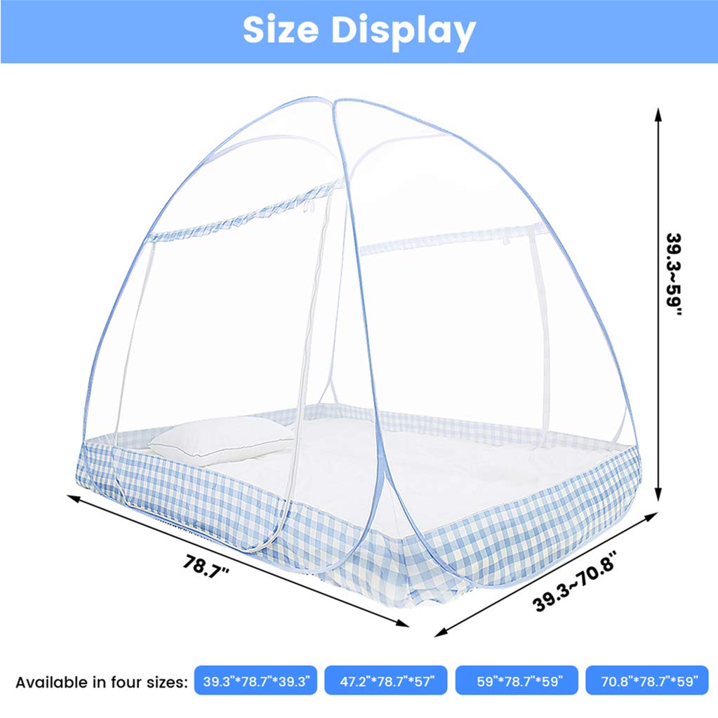Tinyuet Mosquito Net for Bed, 47.2x78.7in Pop-up Mosquito Net Tent for Indoor and Outdoor Use, Portable Double Door Travel Mosquito Net with Net Bottom, Insect Screen-Brown Edge : Baby