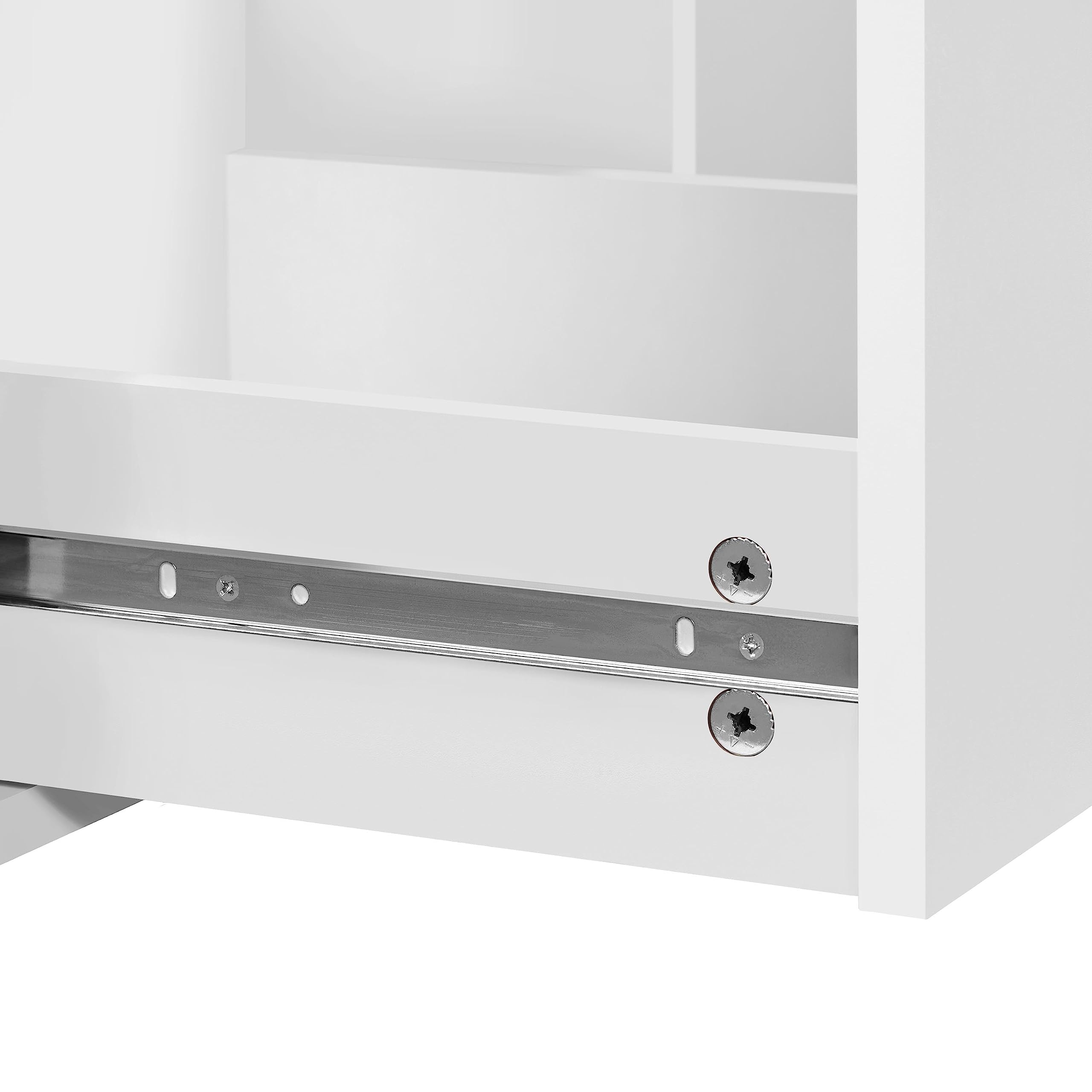 Yaheetech Cajonera Escritorio con Ruedas Cajonera de Oficina con 2 Cajones Mueble Archivador Móvil con Cerredura y Llave, Blanco para Carta A4 40×40×65,5cm