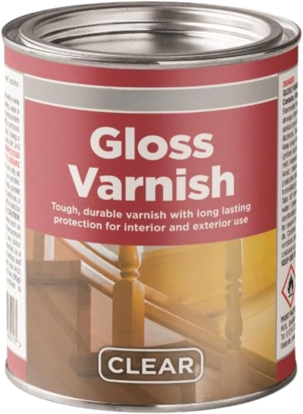 Inspired Essentials 300ml Non Drip Paint Tin Exterior Interior Hard Drying Performance Multi-Purpose Tin for Metal, Wood, Plastic, Walls with Perfect Finish (2, Clear Gloss Varnish) โ image 1