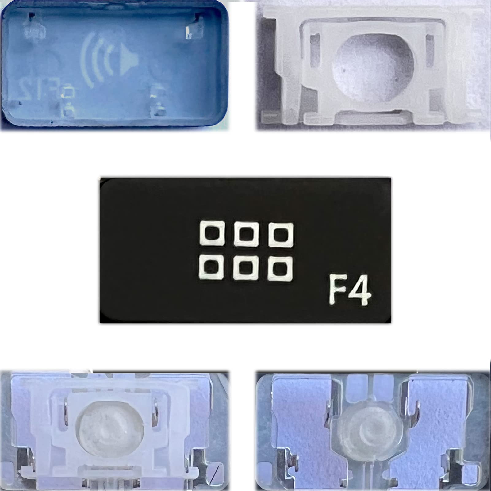 Dolphin.dyl(TM) Replacement Individual Key Keyboard for US Retina Display Pro A1425 A1502 A1398 A1466 Replacement Key Keyboard F (Old Version) — view 52