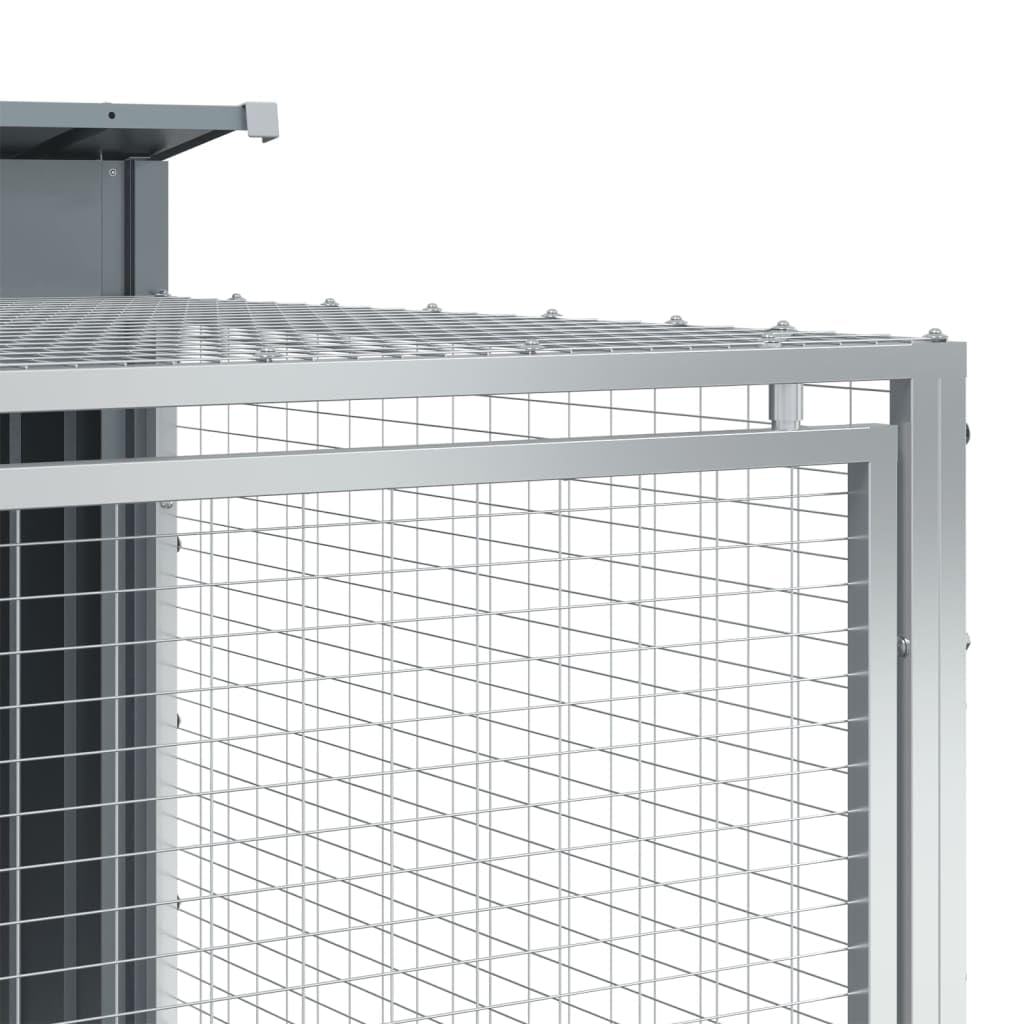 vidaXL Niche pour Chien avec enclos Anthracite 197 x 194 x 110 cm Acier galvanisé