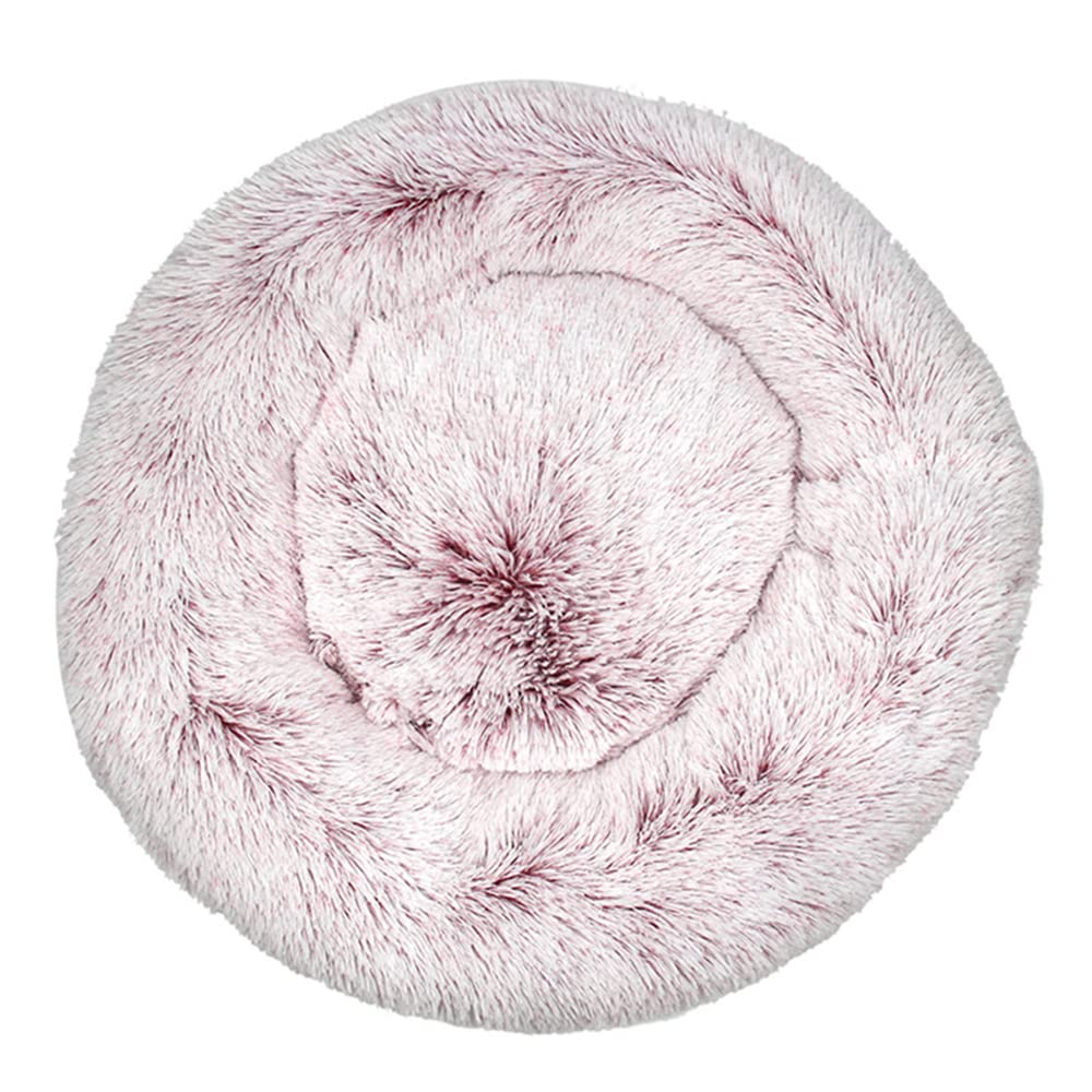 Lukery Dog Cat Donut Bed, Fluffy Plush Puppy Kitten Cuddler Round Bed, Warm and Soft Pet Cosy Anti Anxiety Beds for Small/Medium/Large Dogs (50CM,Pink rose) โ image 1