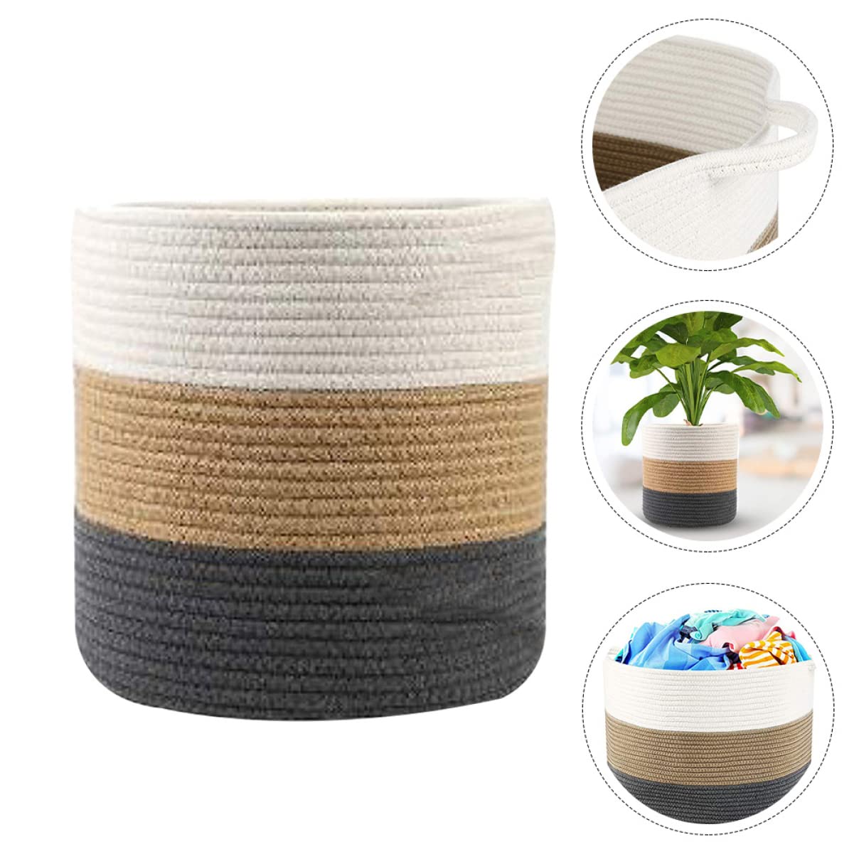 VICASKY Multipurpose Storage Basket Cotton Rope Sundry Basket Fashionable Daily Goods