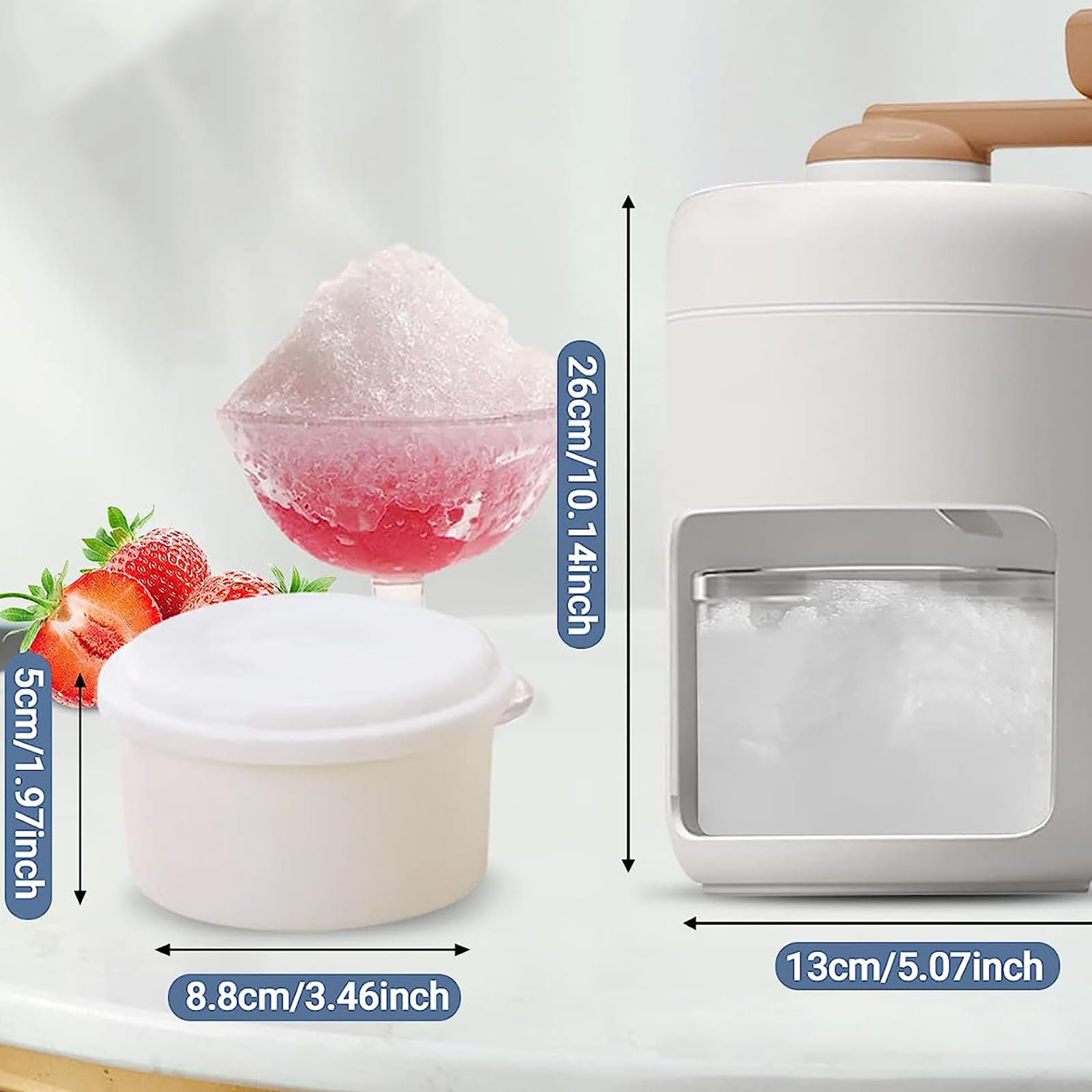 Tritaghiaccio Manuale, A Molla Per Una Rapida Frantumazione Del Ghiaccio | Contenitore Trasparente Da 500 Ml, Rimovibile E Lavabile, Ideale Per Bevande Fredde Estive, Sia A Casa Che In Viaggio