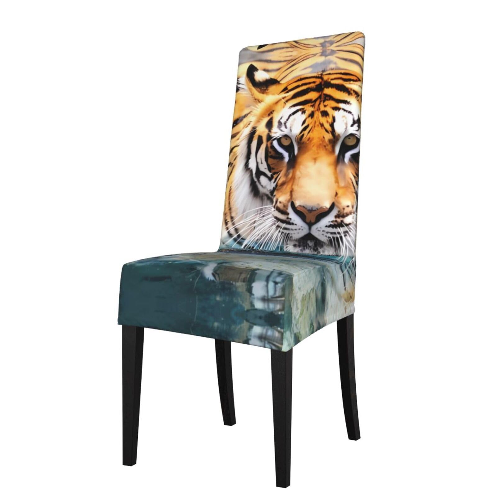 HJFCZH Cool tiger Prints Protection Cover for Dining Chair - Stretchable Chair Throw Covers for Dining Room, Hotel Event Party
