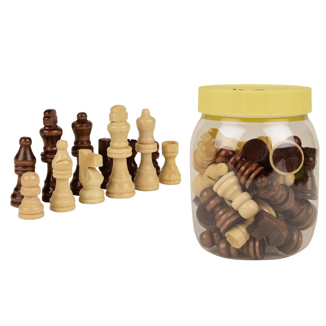 ArrowMax Adults Wooden Chess Pieces Only For Wooden Chess Board,For Professional Players,Tournament Wooden Chess Coins With Jar For Chess Board (2.5 Inch) (B0C7ZH8RNF) Amazon Price History, Amazon Price Tracker