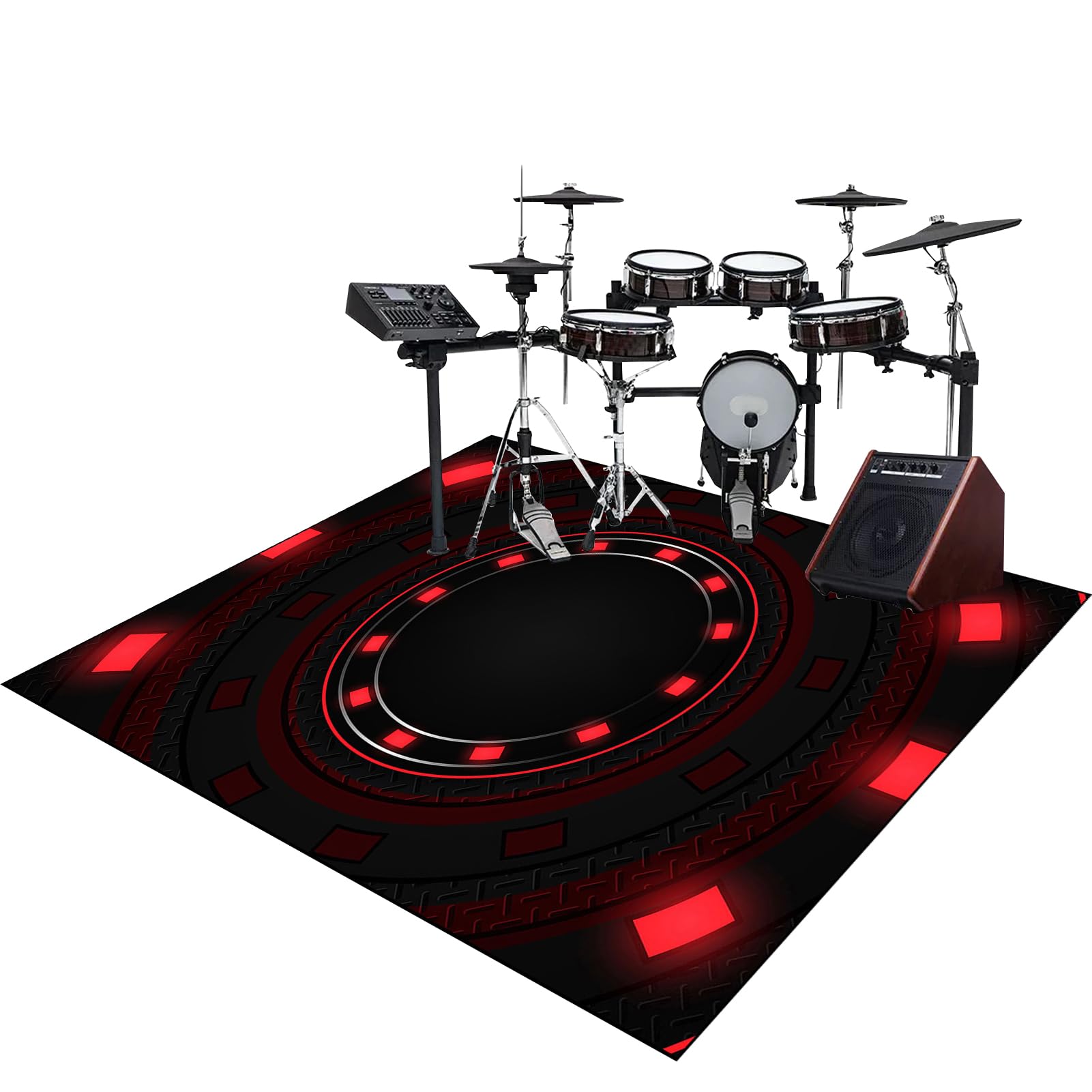Dywaniki z baterią akustyczną Dywan bębnowy do zestawów perkusyjnych elektronicznych bębnów i innych instrumentów muzycznych antypoślizgowe maty bębnowe mata bębnowa mata na baterie 120 x 90