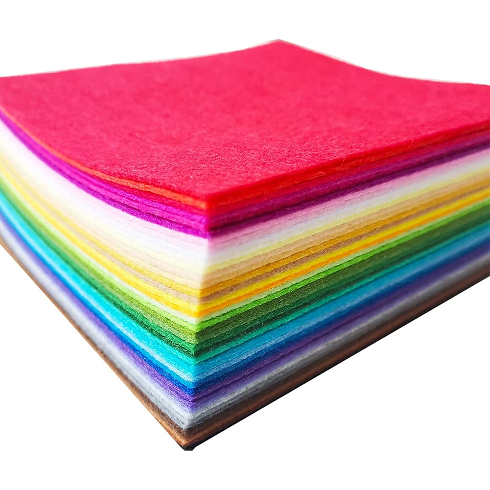 Hojas de fieltro, 40 piezas de 12 x 30 cm (30 x 30 cm) de 1 mm de grosor, hojas de tela de fieltro suave para manualidades y proyectos de bricolaje.