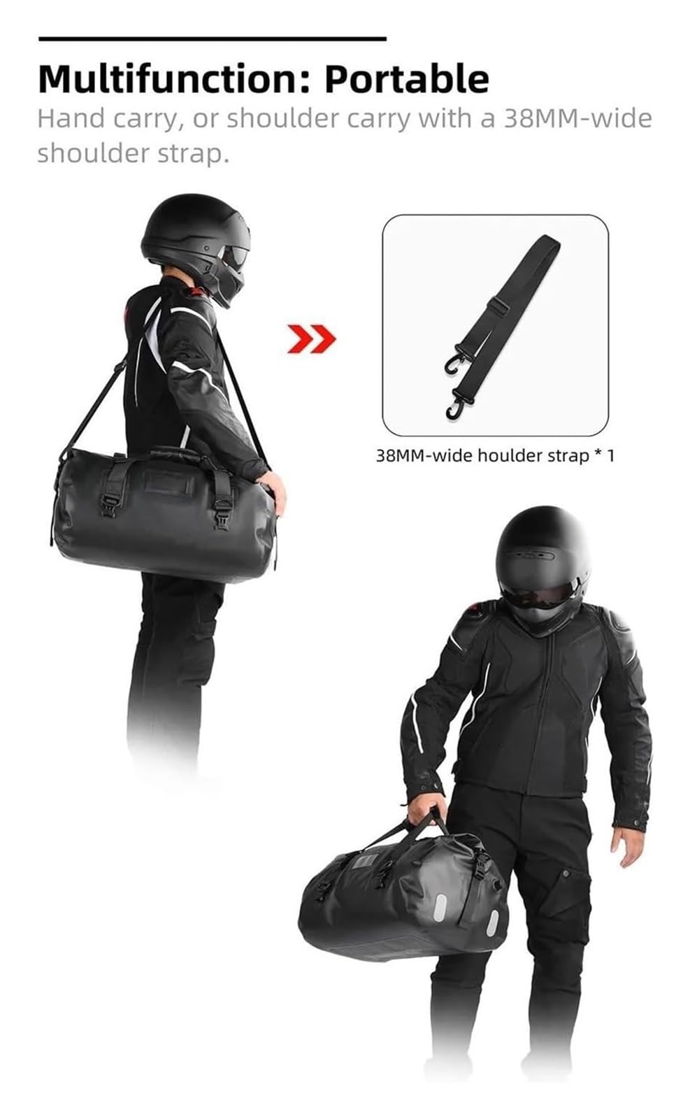 Borsa Per La Coda Della Moto, Borsa Da Sella Rigida, Impermeabile, Borsa Per La Coda Della Moto, Borsa Portaoggetti In Pelle PVC, Borsa Organizer Per Sedile Posteriore Moto, Borsa Organizer Per Viaggi - Foto 6