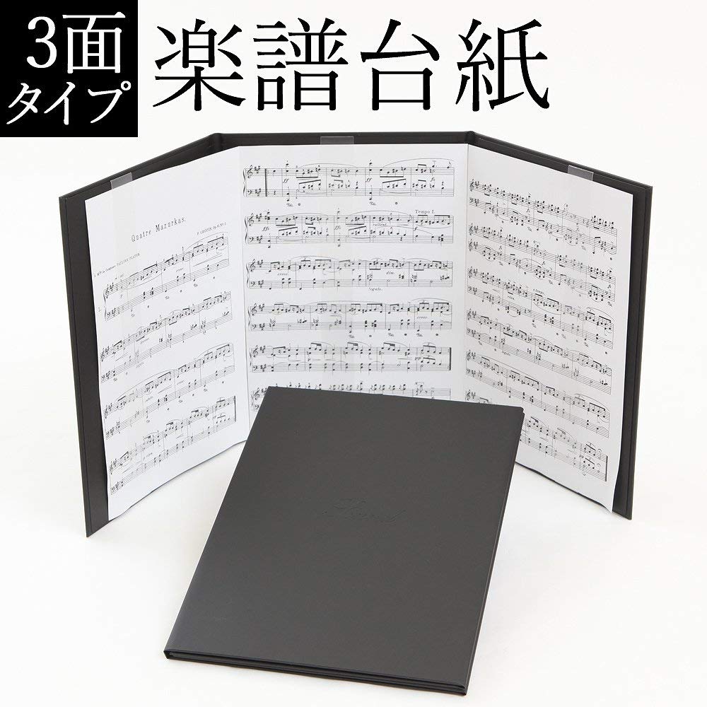 Amazon.co.jp: 楽譜台紙 3面 ハードタイプ 3ページ楽譜ファイル(譜面
