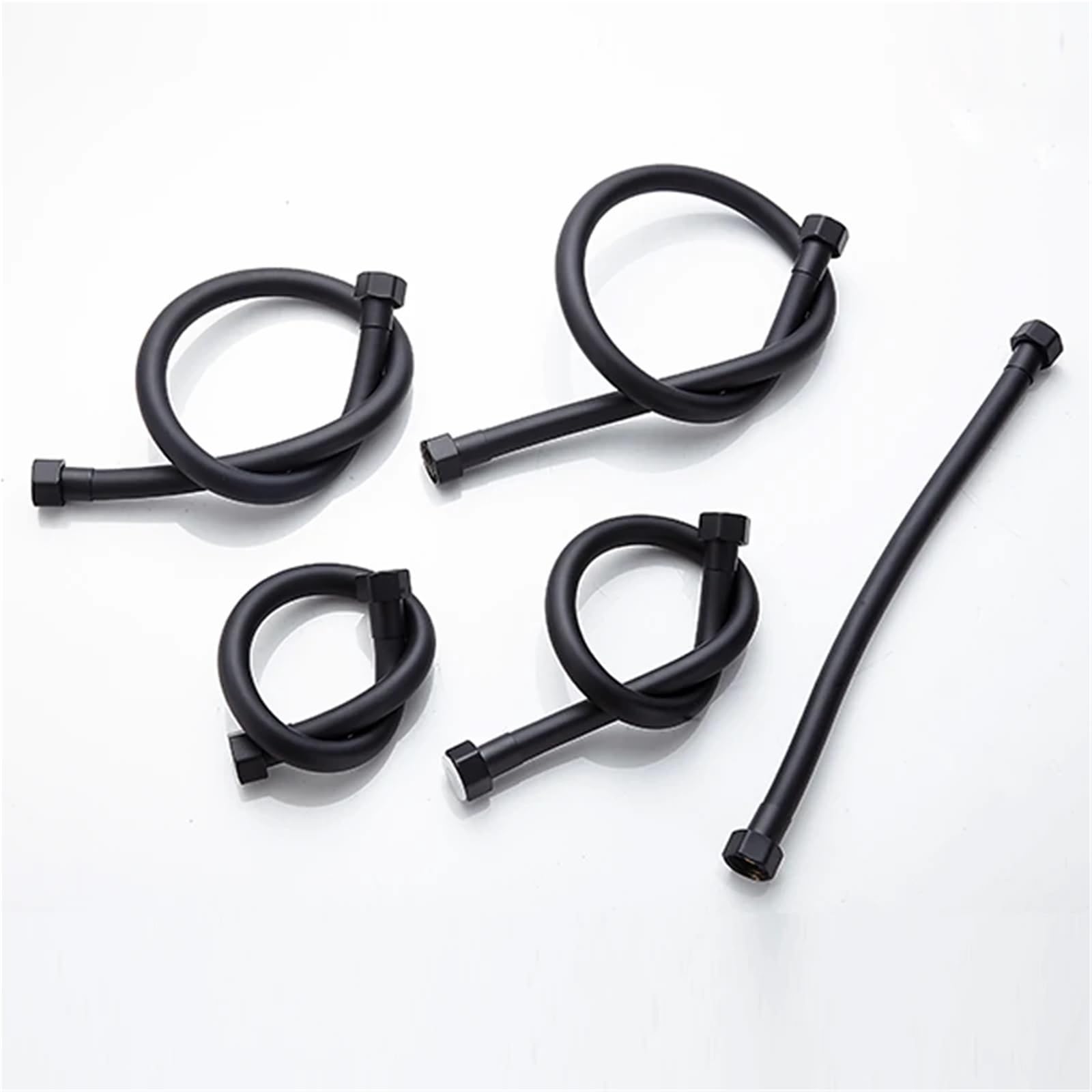 Manguera Ducha Manguera de entrada agua fría negra, manguera for inodoro, tubo conexión plástico PVC a prueba explosiones alta presión for calentador grifo Para Grifería de Baño(80cm)