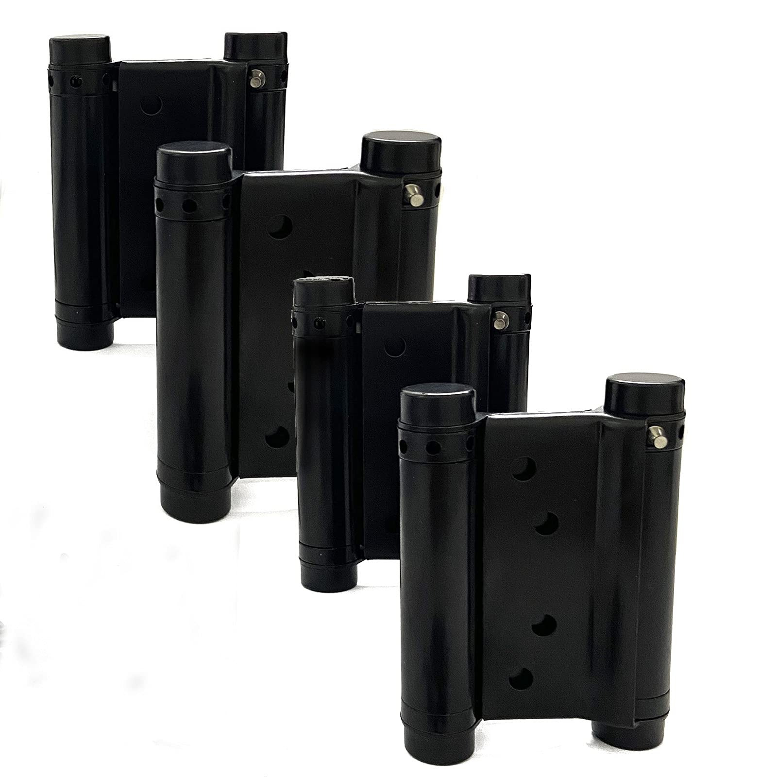 Young Wolf Double Action Stainless Steel Door Hinges, 76mm, 2 Pairs, 3in, Black